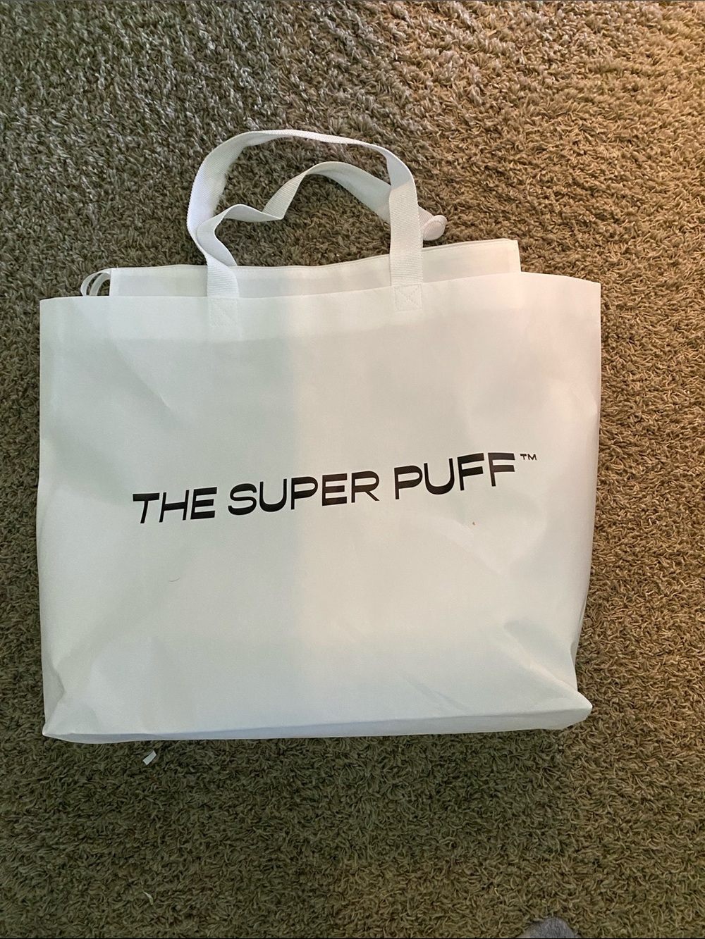 THE SUPER PUFF White Logo Tote Bag